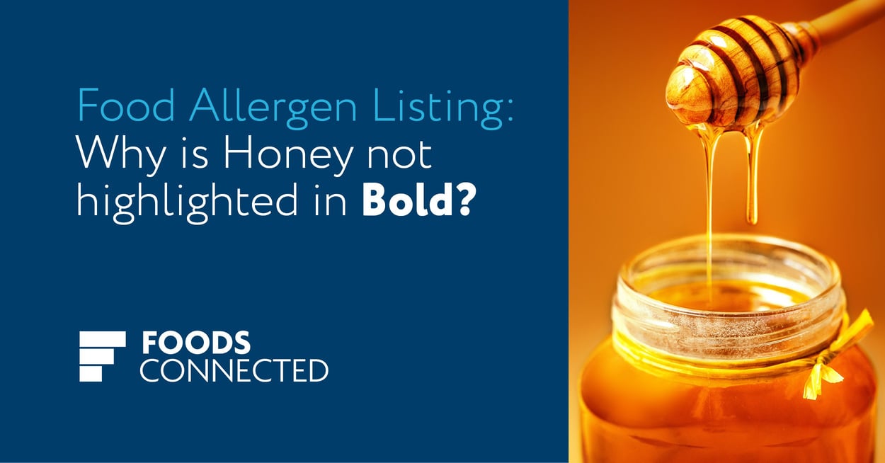 Food allergen listing why is honey not highlighted in bold?